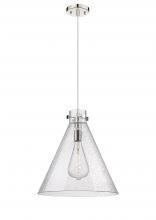  410-1PL-PN-G411-18SDY - Newton Cone - 1 Light - 18 inch - Polished Nickel - Cord hung - Pendant