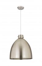  410-1PL-SN-M412-18SN - Newton Bell - 1 Light - 18 inch - Satin Nickel - Cord hung - Pendant