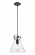  410-1PM-BK-G411-10CL - Newton Cone - 1 Light - 10 inch - Matte Black - Cord hung - Pendant