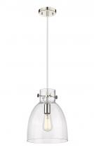  410-1PM-PN-G412-10CL - Newton Bell - 1 Light - 10 inch - Polished Nickel - Cord hung - Pendant