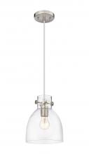  410-1PS-SN-G412-8CL - Newton Bell - 1 Light - 8 inch - Brushed Satin Nickel - Cord hung - Pendant