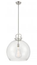  410-1SL-SN-G410-18CL - Newton Sphere - 1 Light - 18 inch - Satin Nickel - Pendant