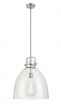  410-1SL-SN-G412-16CL - Newton Bell - 1 Light - 16 inch - Satin Nickel - Pendant