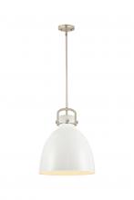  410-1SL-SN-M412-14W - Newton Bell - 1 Light - 14 inch - Satin Nickel - Pendant