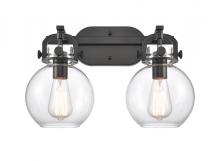  410-2W-BK-7CL - Newton Sphere - 2 Light - 17 inch - Matte Black - Bath Vanity Light