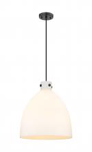  410-3PL-BK-G412-18WH - Newton Bell - 3 Light - 18 inch - Matte Black - Cord hung - Pendant