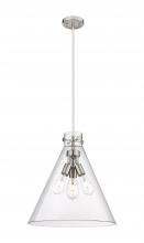  410-3PL-SN-G411-18CL - Newton Cone - 3 Light - 18 inch - Satin Nickel - Cord hung - Pendant