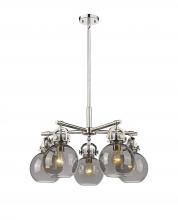  410-5CR-PN-G410-7SM - Newton Sphere - 5 Light - 26 inch - Polished Nickel - Chandelier