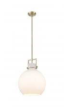  411-1SL-BB-G410-14WH - Newton Sphere - 1 Light - 14 inch - Brushed Brass - Pendant