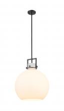  411-1SL-BK-G410-16WH - Newton Sphere - 1 Light - 16 inch - Matte Black - Pendant