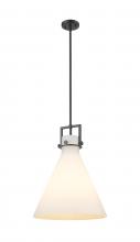  411-1SL-BK-G411-16WH - Newton Cone - 1 Light - 16 inch - Matte Black - Cord hung - Pendant