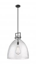  411-1SL-BK-G412-18SDY - Newton Bell - 1 Light - 18 inch - Matte Black - Pendant