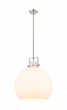  411-1SL-PN-G410-18WH - Newton Sphere - 1 Light - 18 inch - Polished Nickel - Pendant