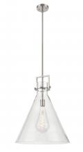 Innovations Lighting 411-1SL-SN-G411-18CL - Newton Cone - 1 Light - 18 inch - Satin Nickel - Pendant