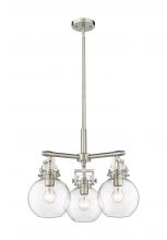  411-3CR-SN-G410-7CL - Newton Sphere - 3 Light - 21 inch - Satin Nickel - Pendant