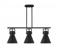  411-3I-BK-M411-10BK - Newton Cone - 3 Light - 42 inch - Matte Black - Island Light