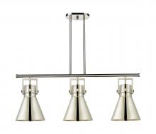  411-3I-PN-M411-10PN - Newton Cone - 3 Light - 42 inch - Polished Nickel - Island Light