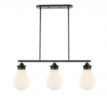  414-3I-BK-8W - Genesis - 3 Light - 39 inch - Matte Black - Cord hung - Island Light