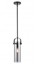  423-1S-BK-G423-12SM - Pilaster II Cylinder - 1 Light - 12 inch Long Glass - Matte Black - Pendant