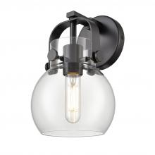  423-1W-BK-G410-6CL - Pilaster II Sphere - 1 Light - 7 inch - Matte Black - Sconce