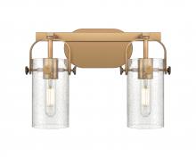  423-2W-BB-G423-7SDY - Pilaster - 2 Light - 15 inch - Brushed Brass - Bath Vanity Light