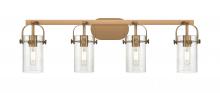  423-4W-BB-G423-7SDY - Pilaster - 4 Light - 35 inch - Brushed Brass - Bath Vanity Light