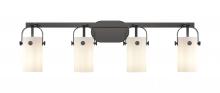  423-4W-BK-G423-7WH - Pilaster - 4 Light - 35 inch - Matte Black - Bath Vanity Light