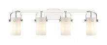  423-4W-PC-G423-7WH - Pilaster - 4 Light - 35 inch - Polished Chrome - Bath Vanity Light