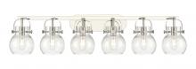  423-6W-PN-G410-6SDY - Pilaster II Sphere - 6 Light - 46 inch - Polished Nickel - Bath Vanity Light