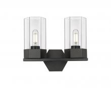  427-2W-BK-G427-9CL - Claverack - 2 Light - 13 inch - Matte Black - Bath Vanity Light