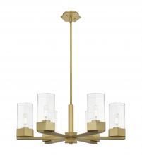 Innovations Lighting 427-6CR-BB-G427-9CL - Claverack - 6 Light - 28 inch - Brushed Brass - Chandelier