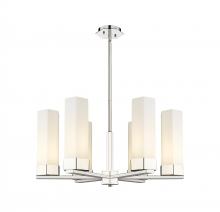  427-6CR-PN-G427-14WH - Claverack - 6 Light - 28 inch - Polished Nickel - Chandelier