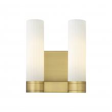  429-2W-BB-G429-11WH - Empire - 2 Light - 11 inch - Brushed Brass - Bath Vanity Light