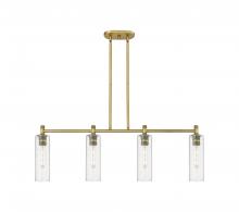  434-4I-BB-G434-12SDY - Crown Point - 4 Light - 44 inch - Brushed Brass - Island Light