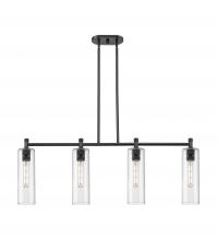  434-4I-BK-G434-12SDY - Crown Point - 4 Light - 44 inch - Matte Black - Island Light