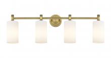  434-4W-BB-G434-7WH - Crown Point - 4 Light - 34 inch - Brushed Brass - Bath Vanity Light