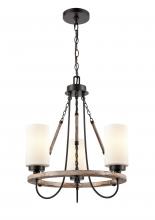  442-3CR-BK-W - Paladin - 3 Light - 19 inch - Matte Black - Chain Hung - Mini Chandelier