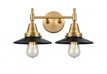  447-2W-BB-M6-BK - Railroad - 2 Light - 17 inch - Brushed Brass - Bath Vanity Light