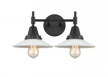  447-2W-BK-G1 - Halophane - 2 Light - 18 inch - Matte Black - Bath Vanity Light