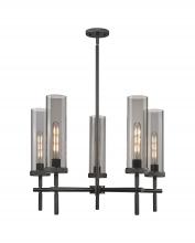  471-5CR-BK-G471-12SM - Lincoln - 5 Light - 27 inch - Matte Black - Chandelier