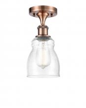  516-1C-AC-G394 - Ellery - 1 Light - 5 inch - Antique Copper - Semi-Flush Mount