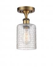  516-1C-BB-G112C-5CL - Cobbleskill - 1 Light - 5 inch - Brushed Brass - Semi-Flush Mount