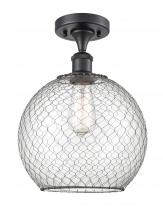 Innovations Lighting 516-1C-BK-G122-10CBK - Farmhouse Chicken Wire - 1 Light - 10 inch - Matte Black - Semi-Flush Mount