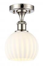  516-1C-PN-G1217-6WV - White Venetian - 1 Light - 6 inch - Polished Nickel - Semi-Flush Mount