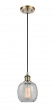  516-1P-AB-G105 - Belfast - 1 Light - 6 inch - Antique Brass - Cord hung - Mini Pendant