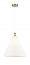  516-1P-AB-GBC-161 - Berkshire - 1 Light - 16 inch - Antique Brass - Cord hung - Pendant