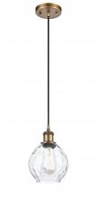  516-1P-BB-G362 - Waverly - 1 Light - 6 inch - Brushed Brass - Cord hung - Mini Pendant