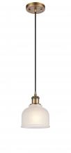  516-1P-BB-G411 - Dayton - 1 Light - 6 inch - Brushed Brass - Cord hung - Mini Pendant