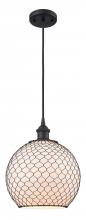  516-1P-BK-G121-10CBK - Farmhouse Chicken Wire - 1 Light - 10 inch - Matte Black - Cord hung - Mini Pendant