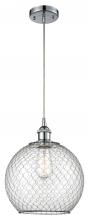 Innovations Lighting 516-1P-PC-G122-10CBK - Farmhouse Chicken Wire - 1 Light - 10 inch - Polished Chrome - Cord hung - Mini Pendant